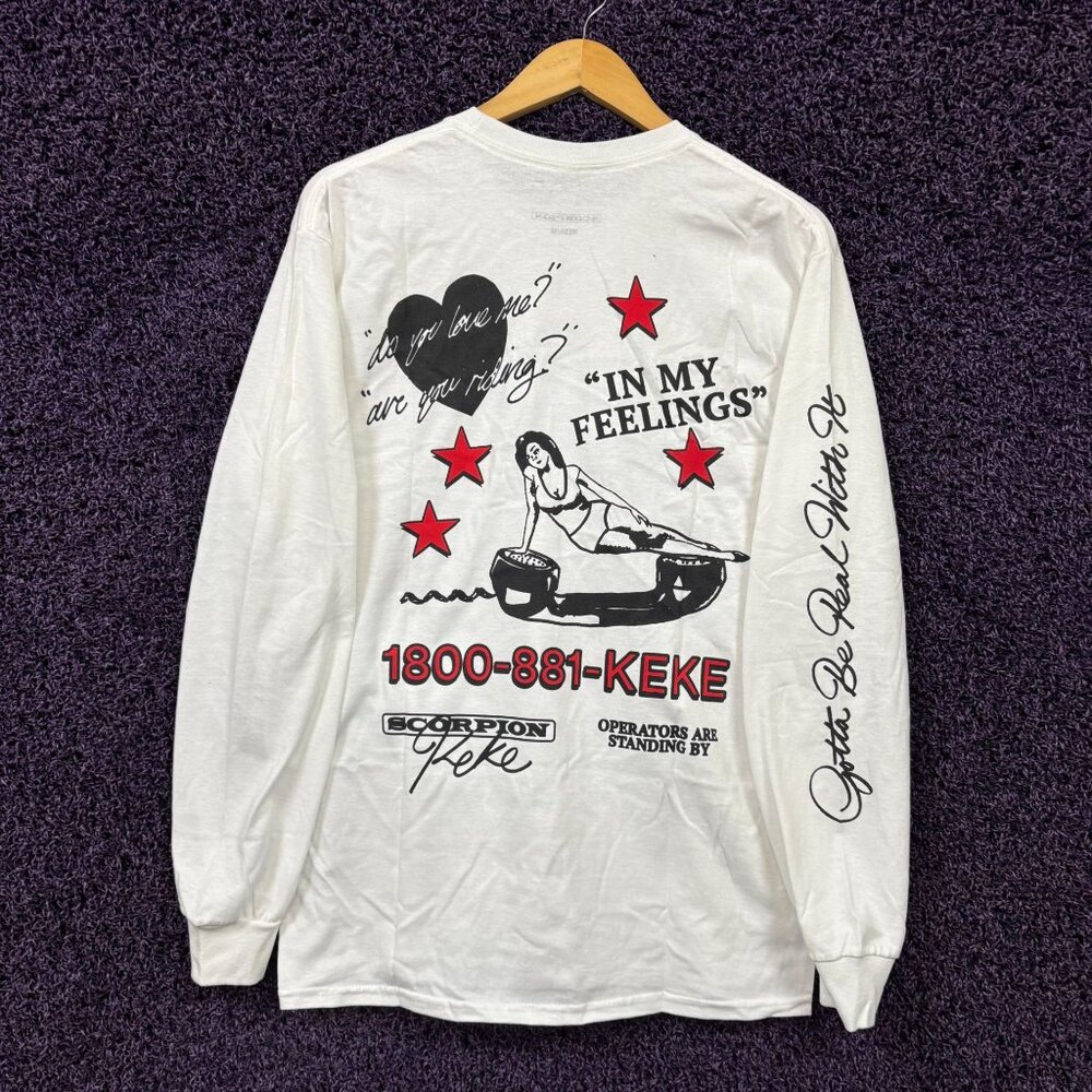 Drake Scorpion In My Feelings Keke Rap Long Sleeve T-Shirt M
